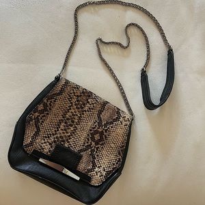 Snake print black crossbody purse